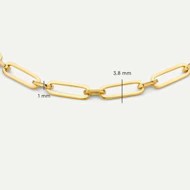 Oro de 14 Quilates Pulsera de Eslabones Paperclip Duo - 7