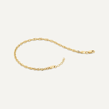 Oro de 14 Quilates Twisted Chain Bracelet - 6