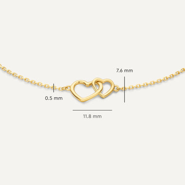 14 Karat Gold Infinity Heart Bracelet - 7