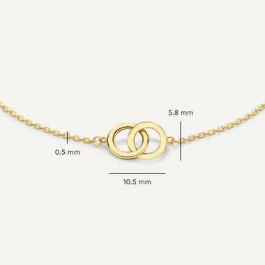 Oro de 14 Quilates Pulsera de Eslabones Infinity Ancha - 7