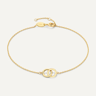 Oro de 14 Quilates Pulsera de Eslabones Infinity Ancha - 1