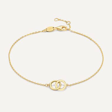 14 Karat Guld Bred Linked Infinity Armbånd - 1