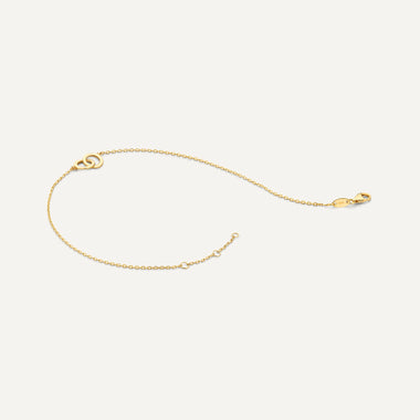 14 Karat Guld Bred Linked Infinity Armbånd - 9