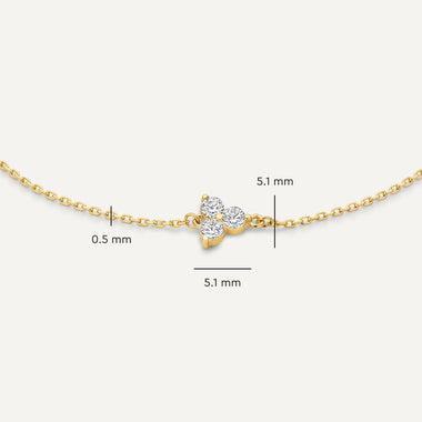 14 Karat Gold Cubic Zirconia Lotus Bracelet - 7