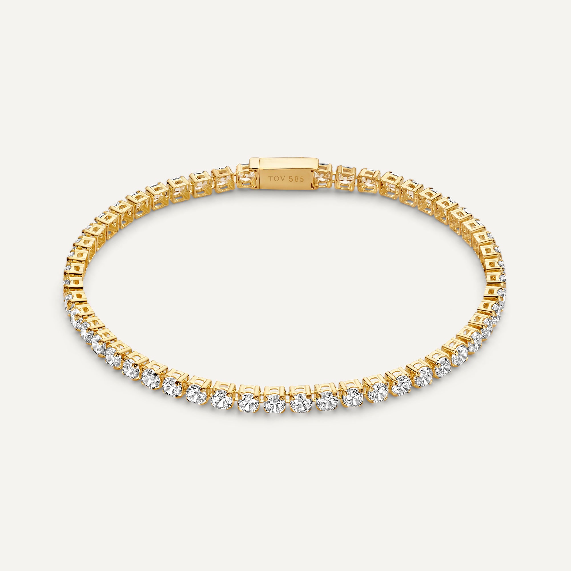 Tennisarmband gold plated met zirkonia - 23041ZY/M