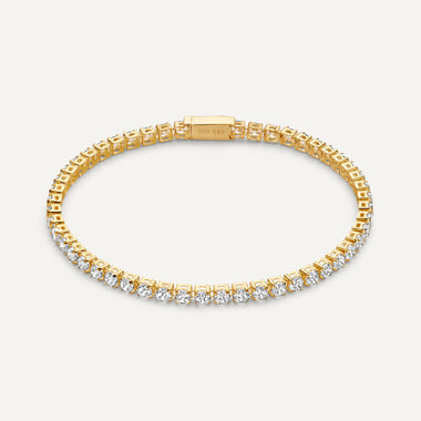 14 Karat Gold Cubic Zirconia Tennis Bracelet (16.5cm) - 1