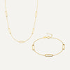 14 Karat Gold Stationed Paperclip Set - 1