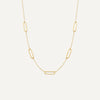 585er Gold Stationed Paperclip Halskette - 1
