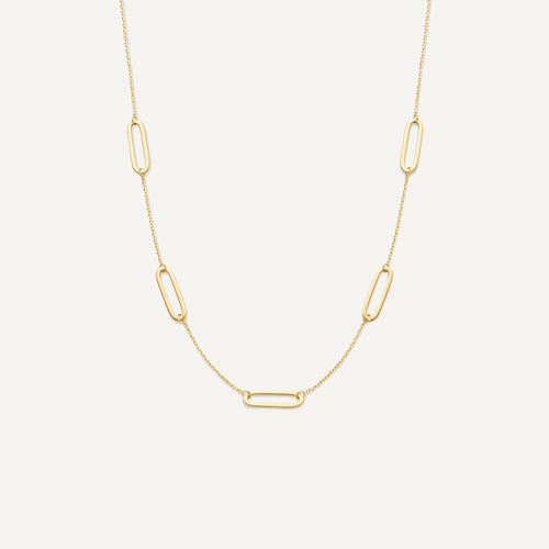 Gold 14 karaat gouden collier 45cm met paperclip schakels 1,6mm breed ZGC298 Gold 14 karaat gouden collier 45cm met paperclip schakels 1,6mm breed ZGC298