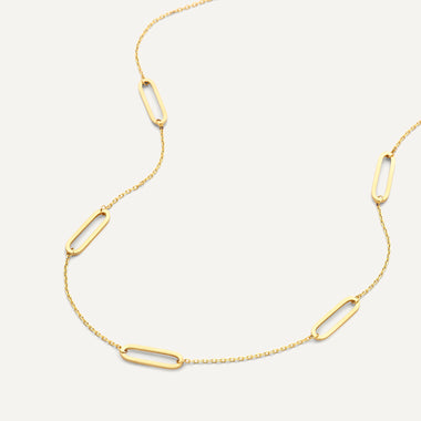 14 Karat Gold Stationed Paperclip Set - 7