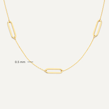 14 Karat Gold Stationed Paperclip Set - 5