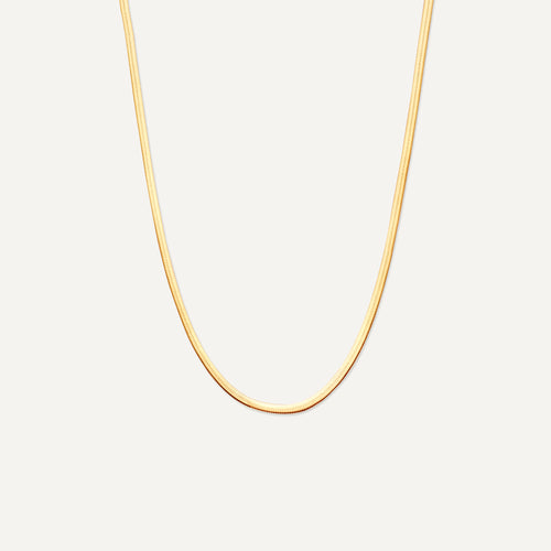 14 Karat Gold Herringbone Chain Necklace