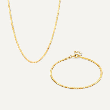 14 Karat Gold Serpentine Set - 1