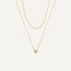 14 Karaat Goud Ronde Zirkonia Baby Curb Kettingen Set - 1