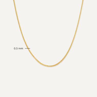 14 Karat Gold Baby Curb Chain Necklace - 8