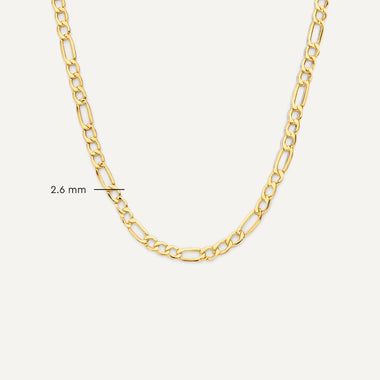 14 Karaat Goud Figaro Schakelketting - 8