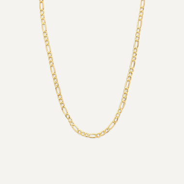 Gold Figaro Chain Necklace of 14 Karat Gold for Women