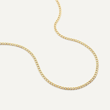 Or 14 Carats Collier Chaîne Curb - 6
