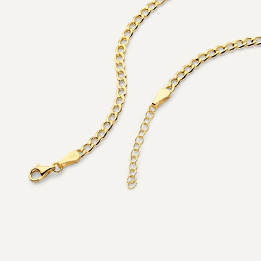 Or 14 Carats Collier Chaîne Curb - 10