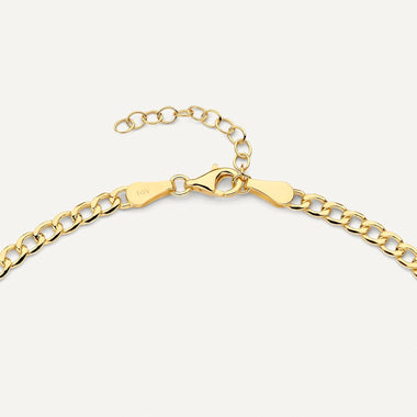 Or 14 Carats Collier Chaîne Curb - 12