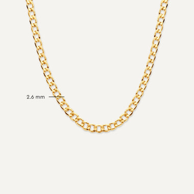 Or 14 Carats Collier Chaîne Curb - 9