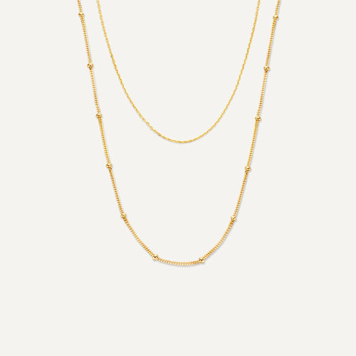 tov essentials Stationed Bolletjes Essential Kettingen Set 14 Karaat Goud