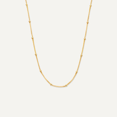 14 Karat Gold Stationed Spheres Necklace - 1