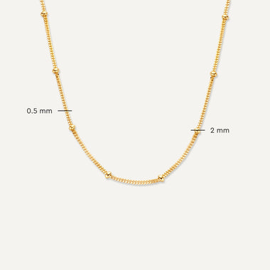 14 Karat Gold Stationed Spheres Necklace - 8