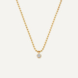 Collier Pendentif Bezel Boules Zircon