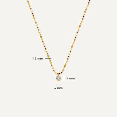 14 Karaat Goud Bezel Set Zirkonia Bolletjes Set - 6