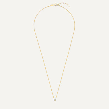 14 Karat Gold Bezel Set Cubic Zirconia Pendant Necklace - 12