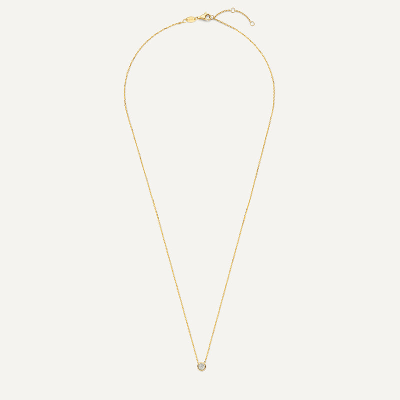 Bezel Set Cubic Zirconia Pendant Necklace