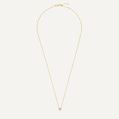 14 Karat Gold Bezel Set Cubic Zirconia Pendant Necklace - 10