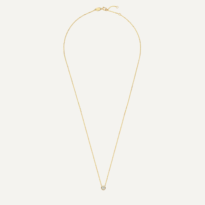 Bezel Set Cubic Zirconia Pendant Necklace