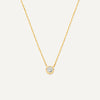 14 Karat Gold Bezel Set Cubic Zirconia Pendant Necklace - 1