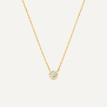 Bezel Set Cubic Zirconia Pendant Necklace