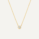 Bezel Set Zirkonia Pendant Ketting