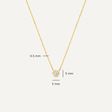 14 Karat Gold Bezel Set Cubic Zirconia Pendant Necklace - 8