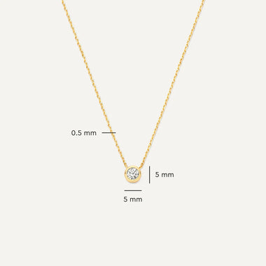 14 Karaat Goud Bezel Set Zirkonia Set - 6