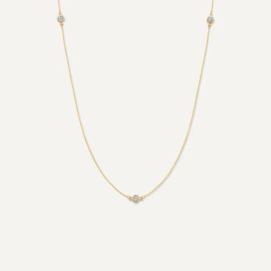 14 Karat Gold Satellite Bezel Set Cubic Zirconia Set - 5