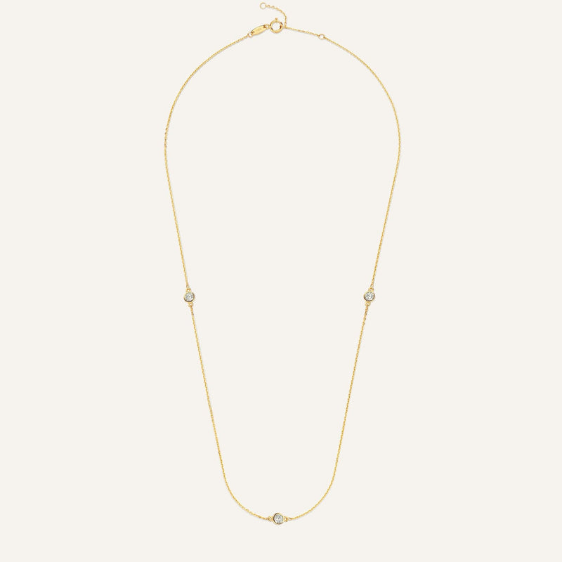 Satellite Bezel Set Cubic Zirconia Necklace