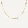 14 Karat Gold Stationed Bezel Set Cubic Zirconia Necklace - 9