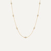 14 Karat Gold Stationed Bezel Set Cubic Zirconia Necklace - 1