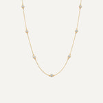Stationed Bezel Set Zirkonia Ketting