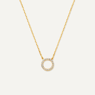 Pavé Cubic Zirconia Open Halo Pendant Necklace