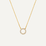 Pavé Cubic Zirconia Open Halo Pendant Necklace