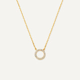 Collier Pendentif Halo Ouvert Zircon Pavé