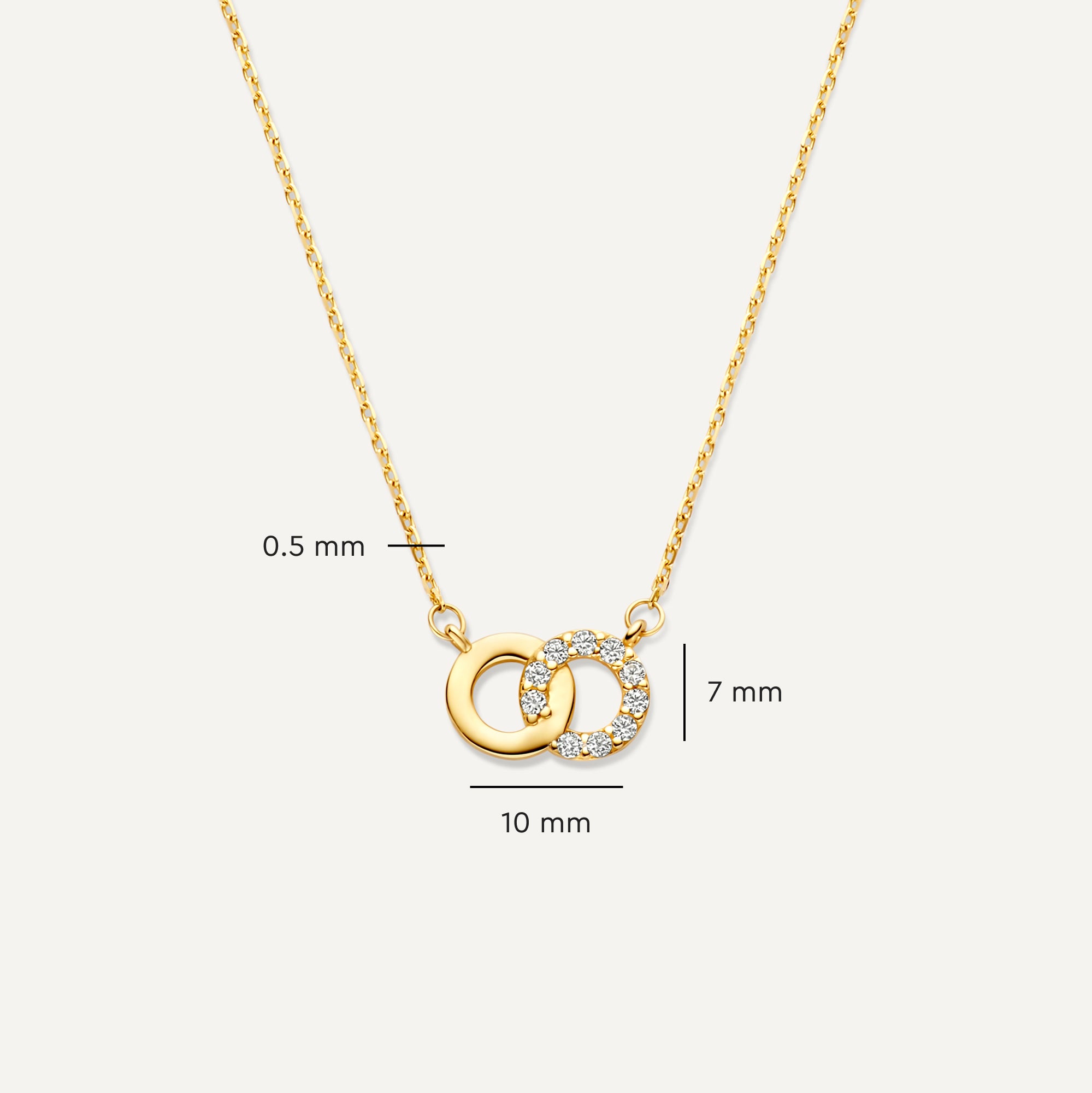 Gold Pavé Cubic Zirconia Linked Infinity Pendant Necklace Women