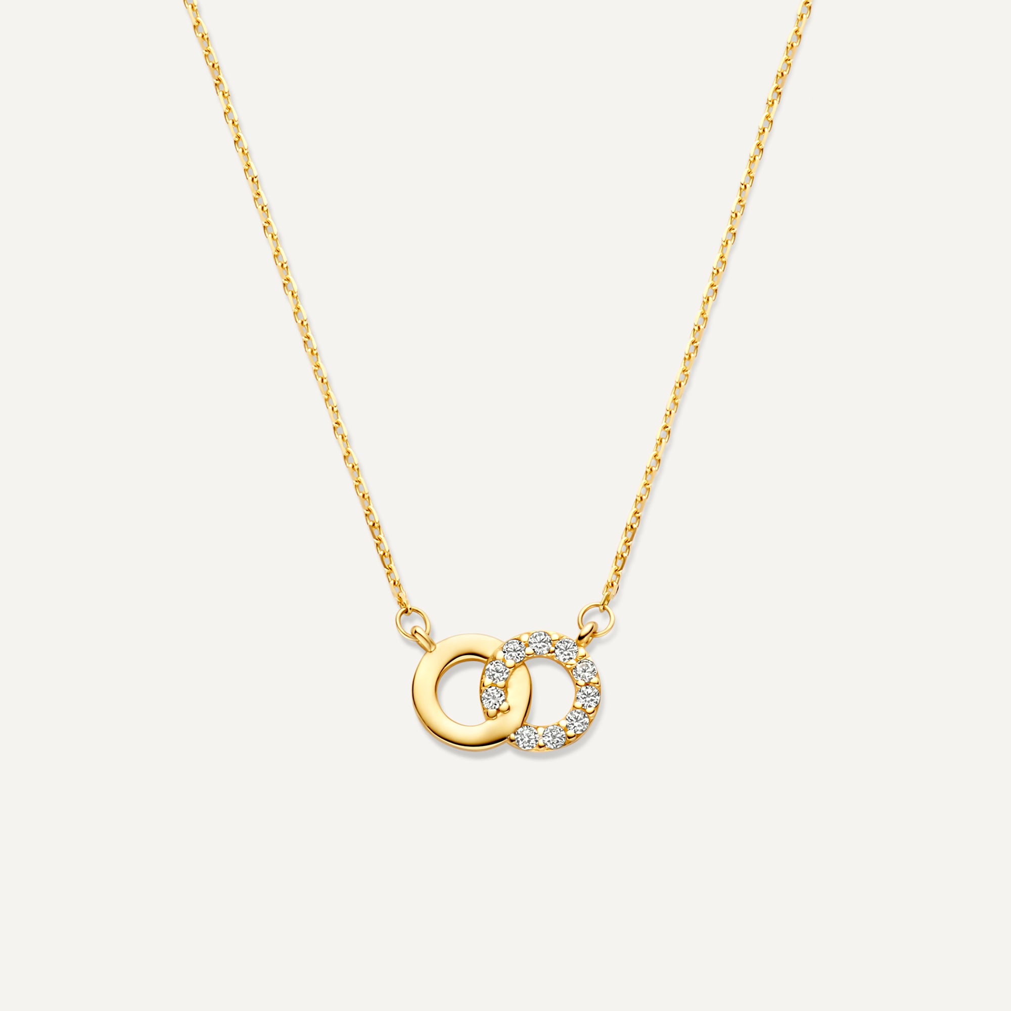 Gold Pavé Cubic Zirconia Linked Infinity Pendant Necklace Women