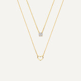 Herz Zirkonia Halsketten Set